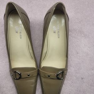 Olive green dress shoe